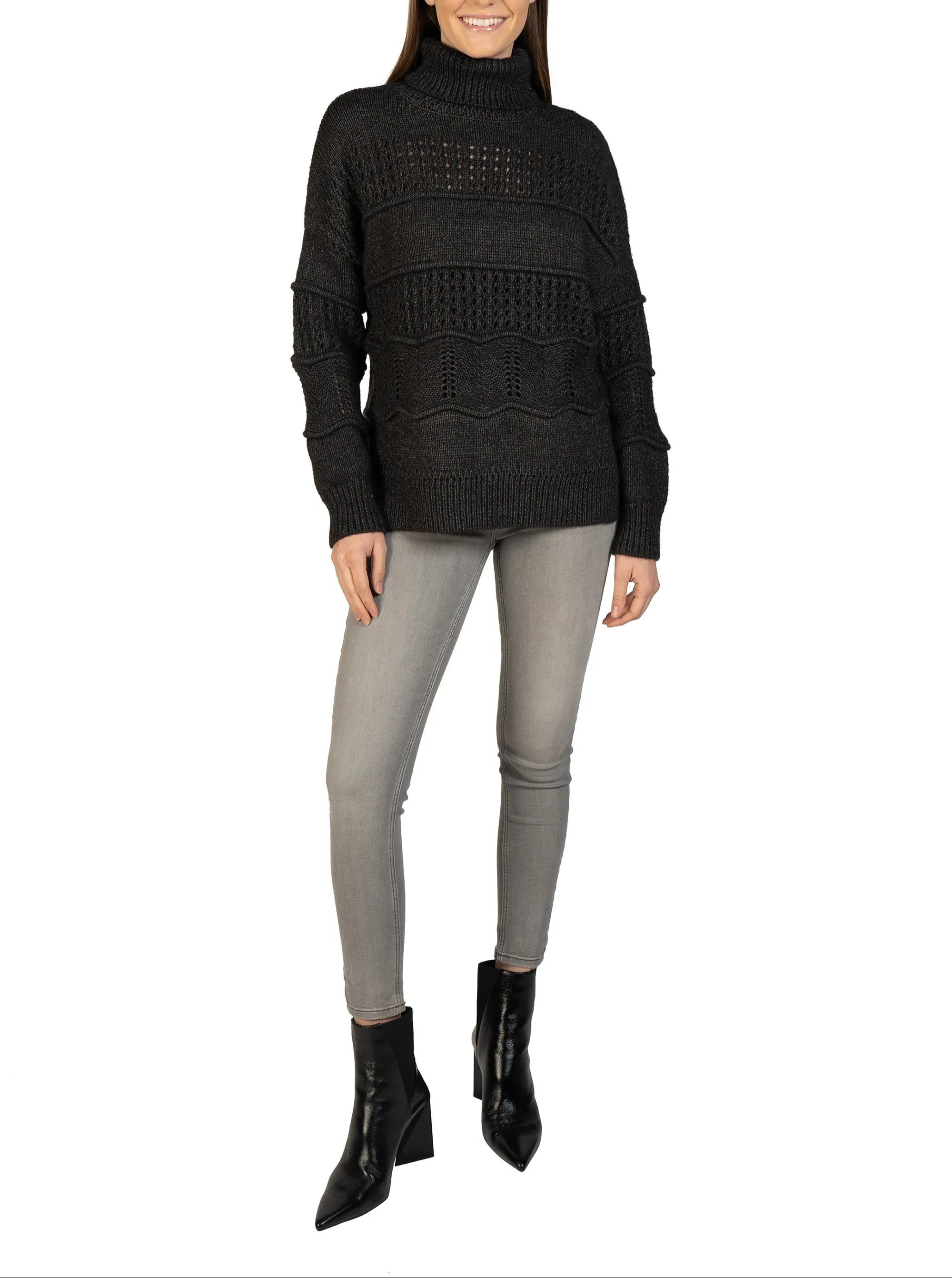 Cable Knit Turtleneck Pullover sold by Love Token product image thumbnail 2
