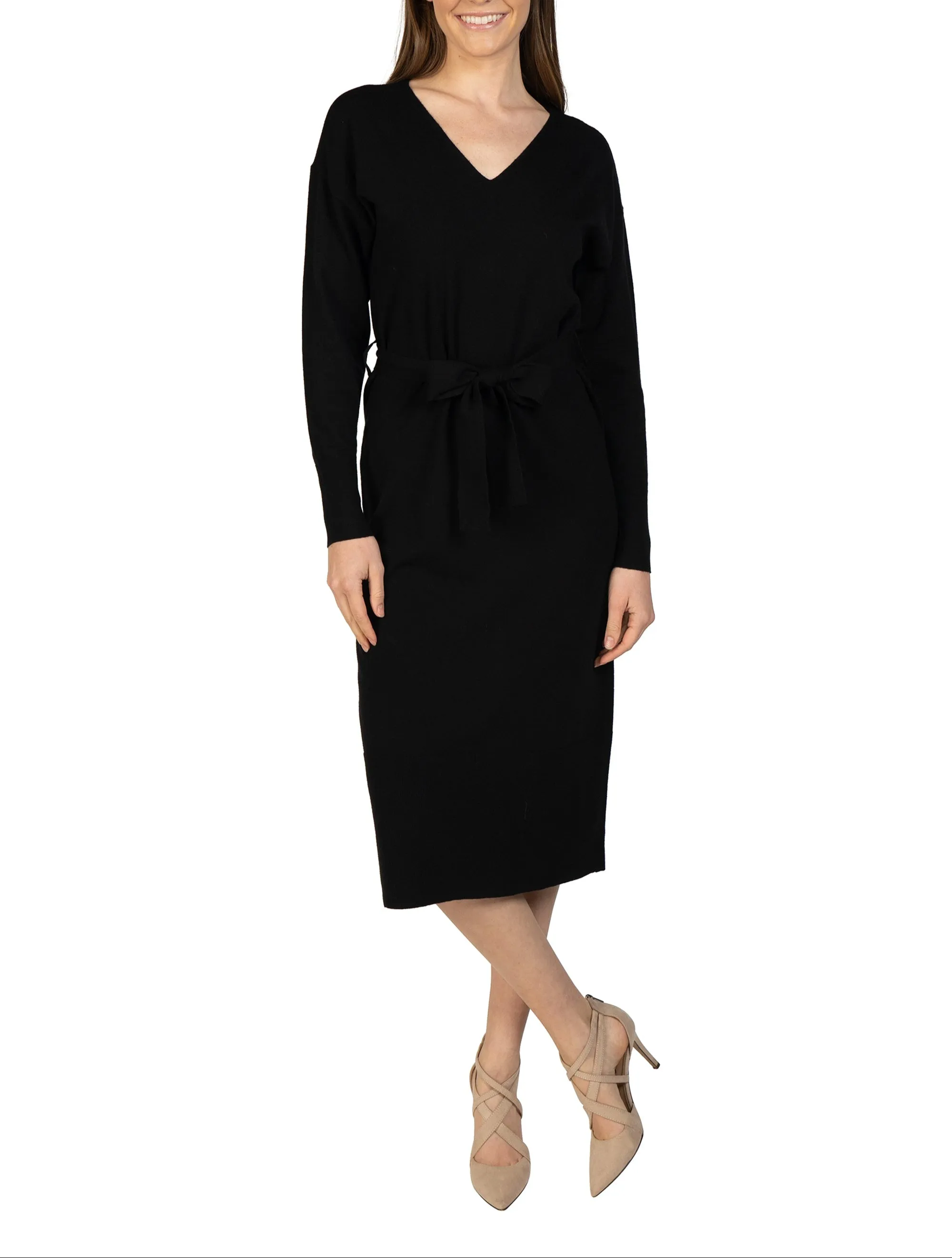 Knit Sweater Dress with Tie Sash sold by Love Token product image thumbnail 2