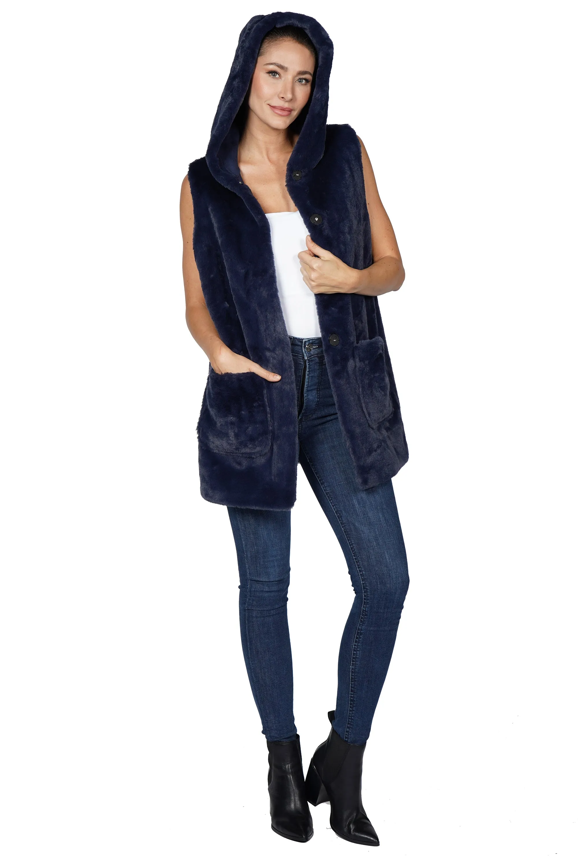 Carl Faux Fur Vest sold by Love Token product image thumbnail 5