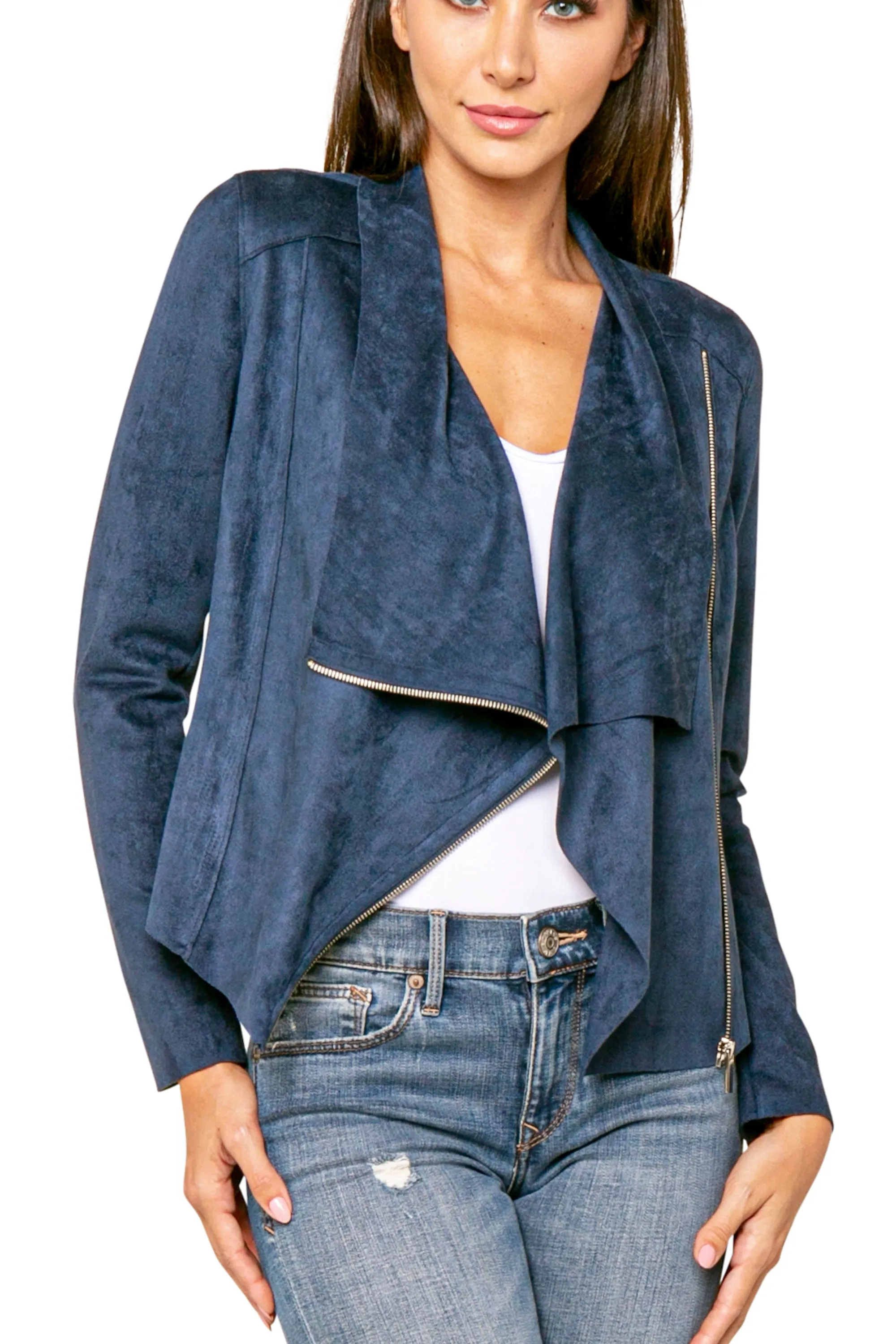 Emery Wide Collar Faux Suede Jacket sold by Love Token