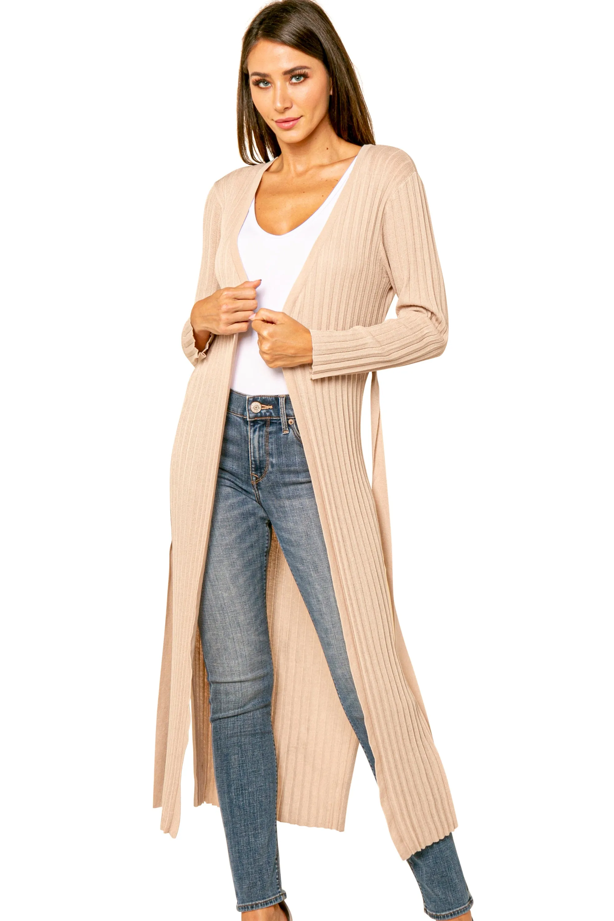 Liam Pleated Crinkle Long Sash Tied Cardigan sold by Love Token product image thumbnail 2