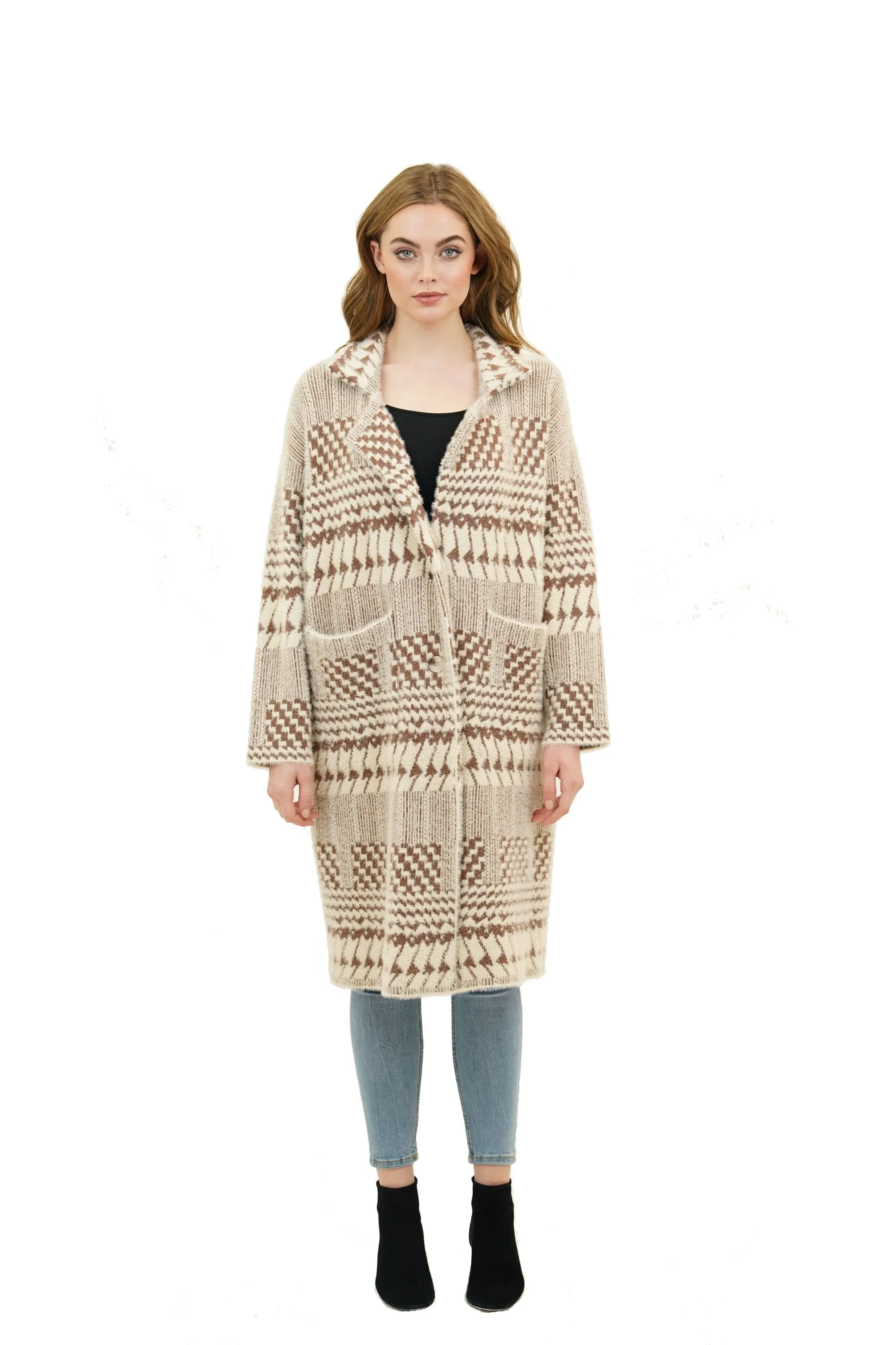 Zendaya Below Knee Length Coat w/ Patch Pockets sold by Love Token product image thumbnail 2