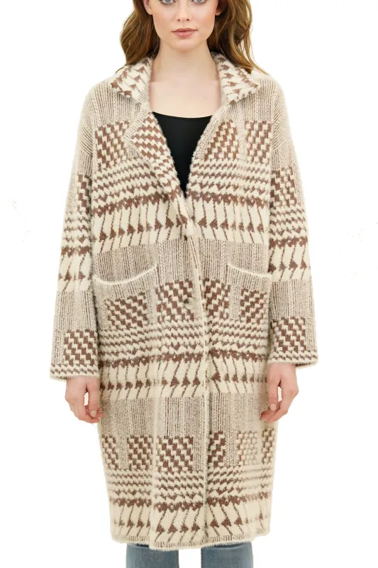 Zendaya Below Knee Length Coat w/ Patch Pockets made by Love Token