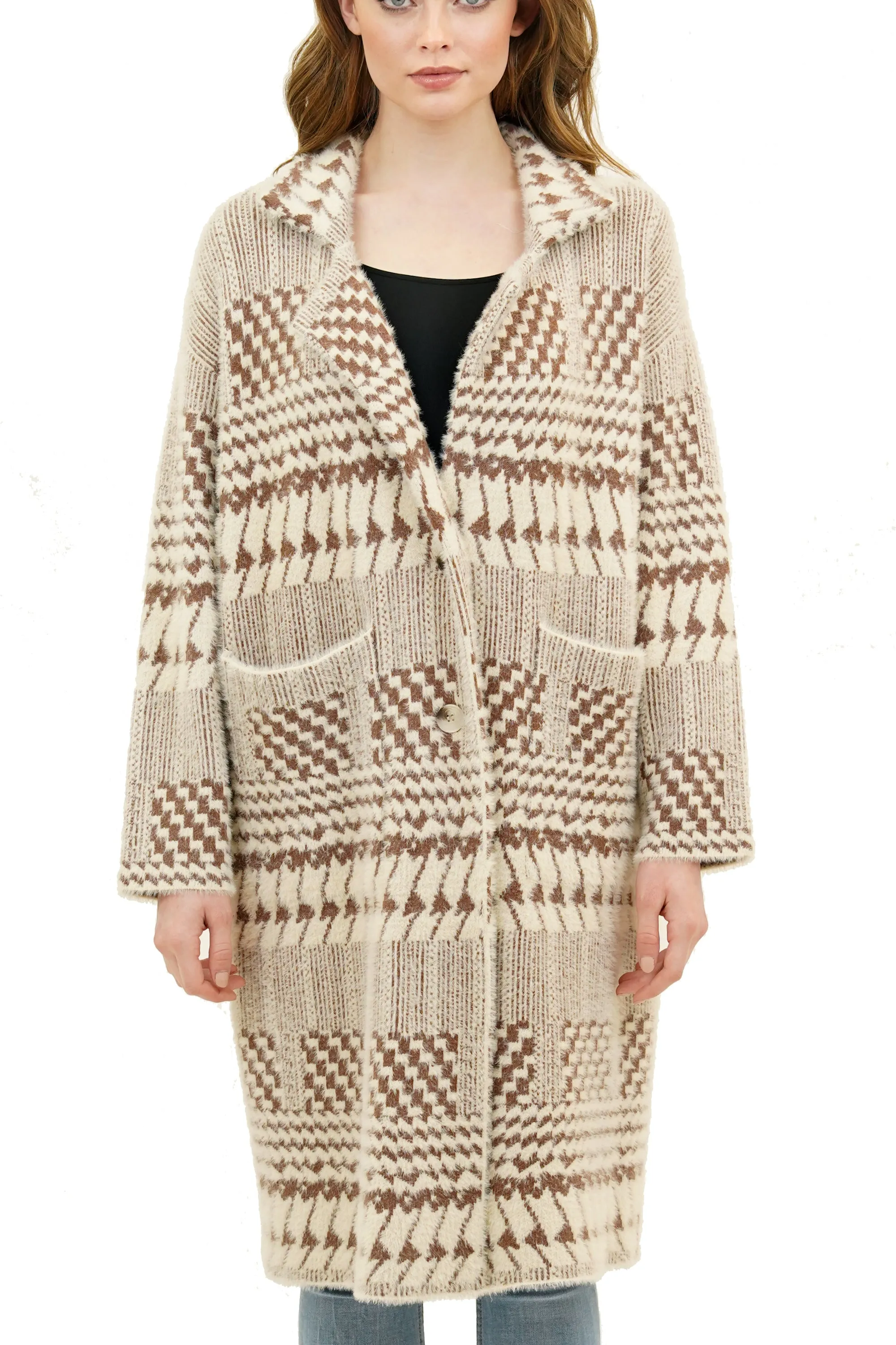 Zendaya Below Knee Length Coat w/ Patch Pockets sold by Love Token
