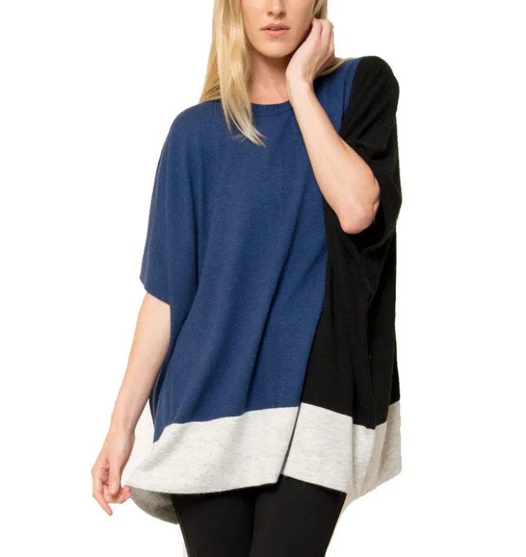Jake Color Blocked Poncho sold by Love Token