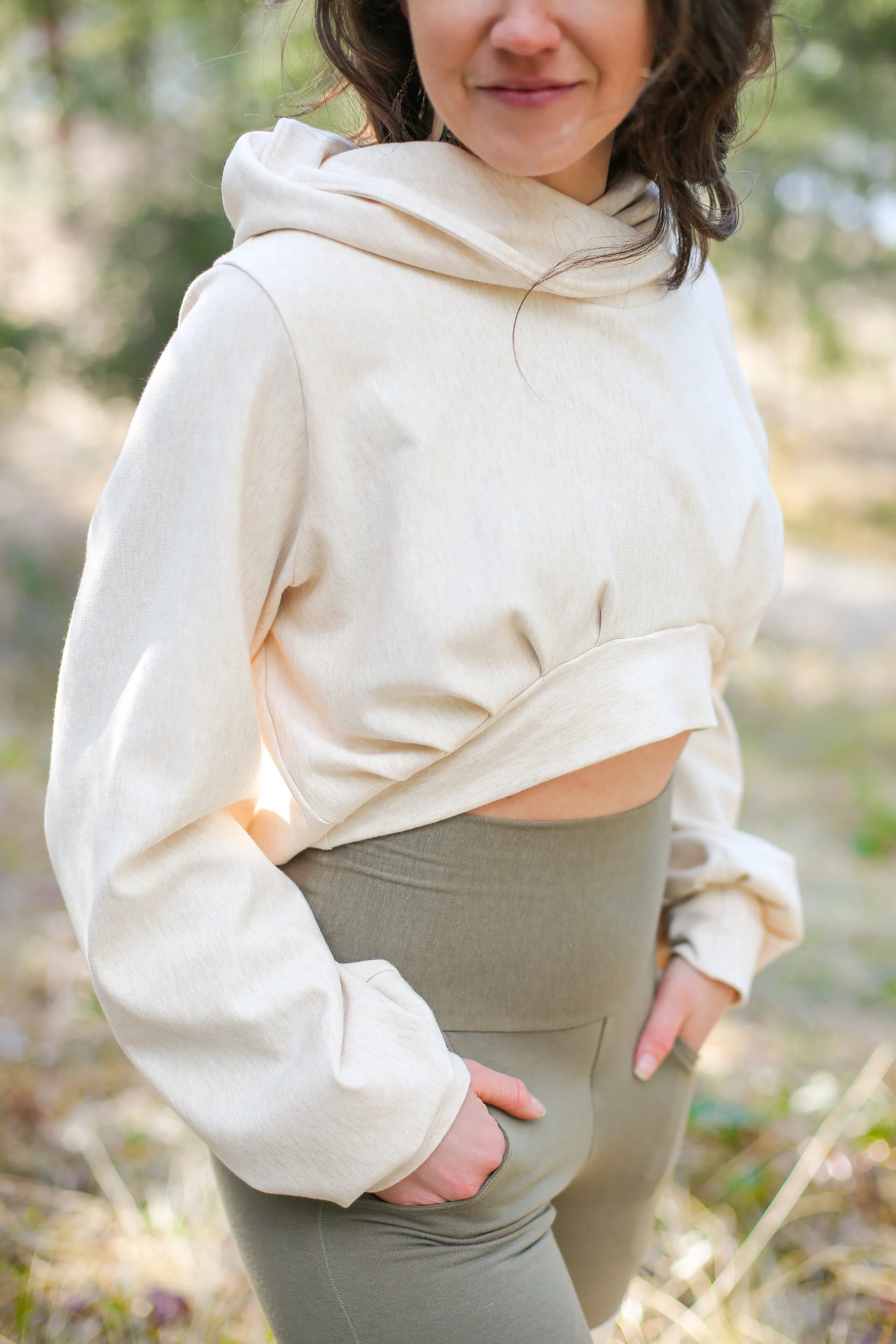 Carob Cropped Hoodie sold by Love Tree