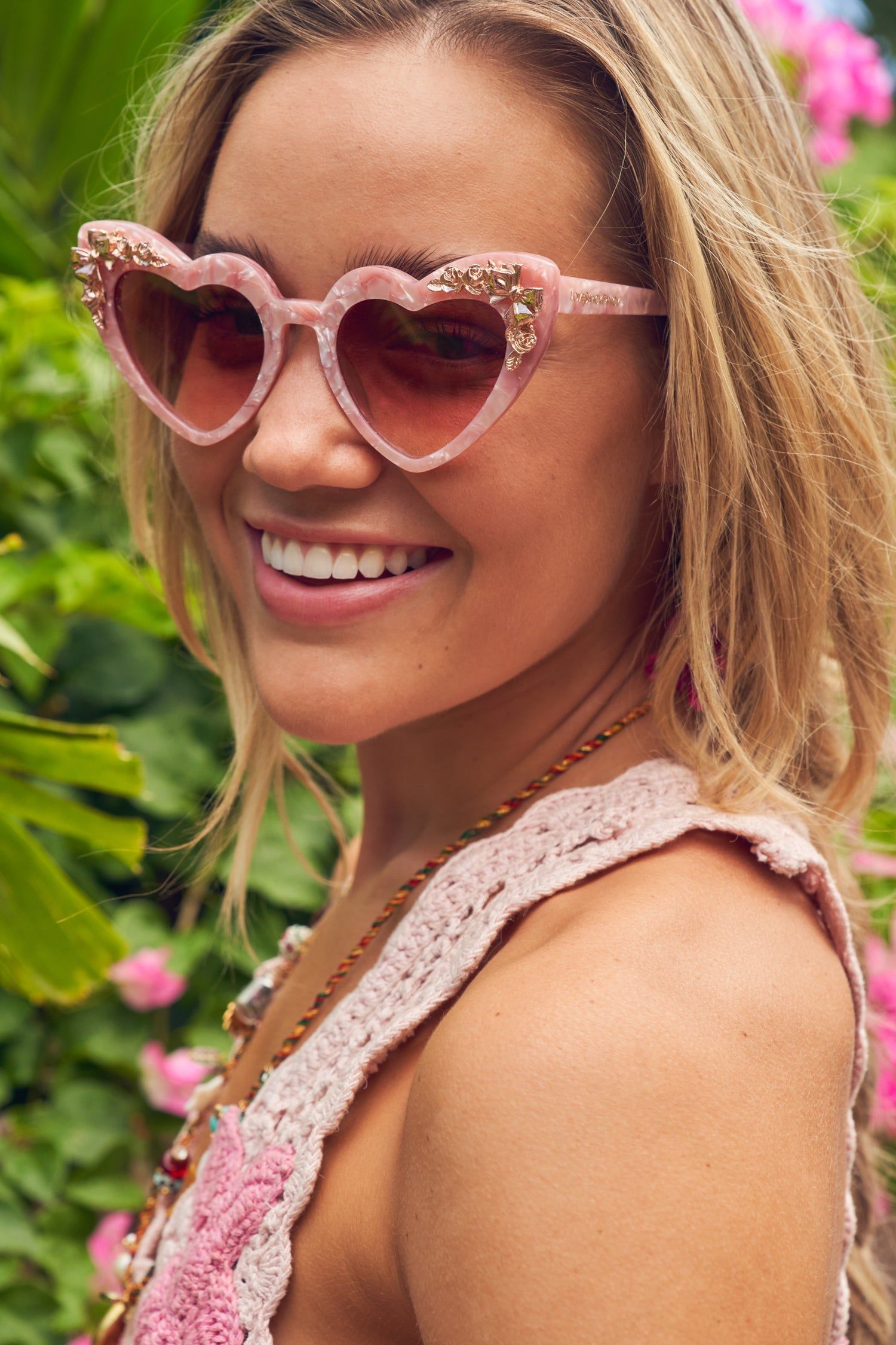 Amalia Heart Sunglasses sold by LoveShackFancy product image thumbnail 2