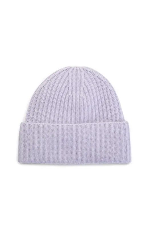 White+Warren Cashmere Luxe Ribbed Beanie- LILAC SHORES sold by LoveShackFancy