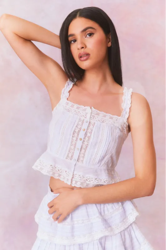 Vietta Cotton Stripe Tank Top sold by LoveShackFancy