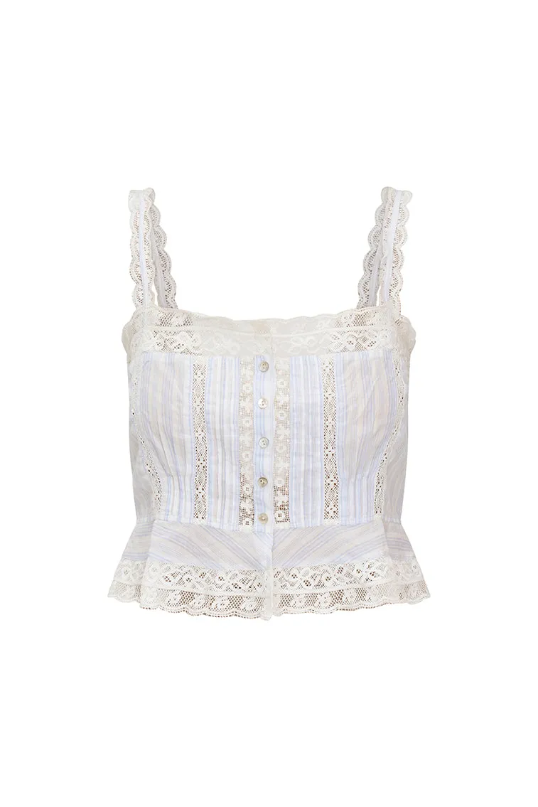 Vietta Cotton Stripe Tank Top sold by LoveShackFancy product image thumbnail 5