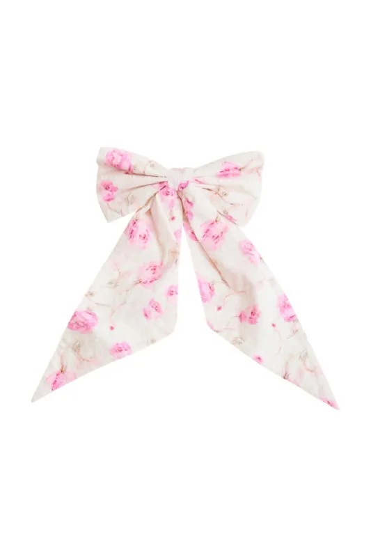 Patchouli Fragrance Print Bow Clip- STERLING DUSK sold by LoveShackFancy