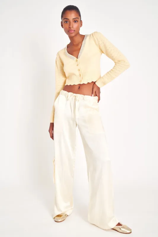 Cedric Silk Cargo Pant sold by LoveShackFancy