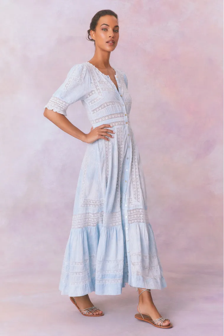 Minka Stripe Hand Dye Lace Maxi Dress sold by LoveShackFancy product image thumbnail 2