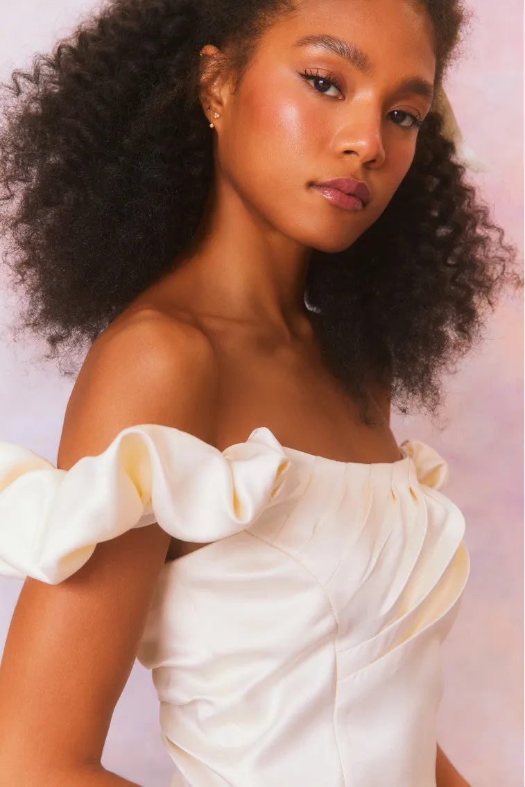 Cailey Off-The-Shoulder Draped Mini Dress sold by LoveShackFancy product image thumbnail 3