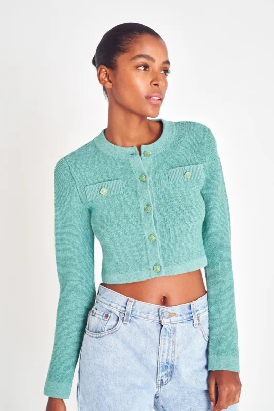 Aviana Crop Cardigan sold by LoveShackFancy
