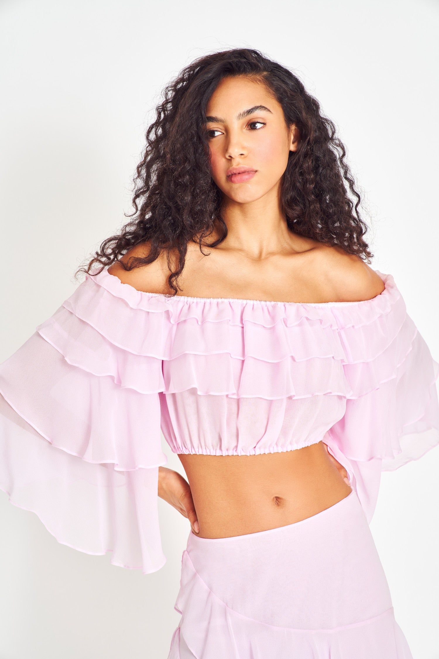 Alby Silk Crop Top sold by LoveShackFancy