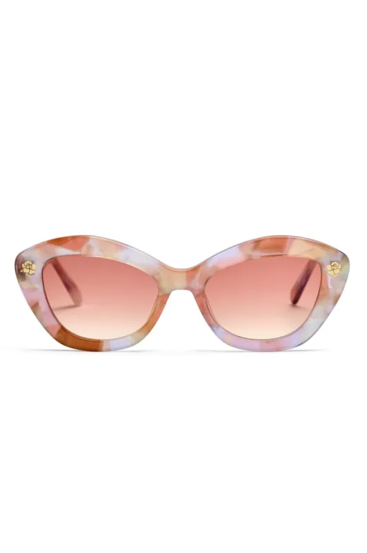 Hessel Cat Eye Sunglasses - QUARTZ TIE DYE sold by LoveShackFancy