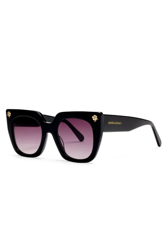 Triana Sunglasses - SOFT BLACK sold by LoveShackFancy