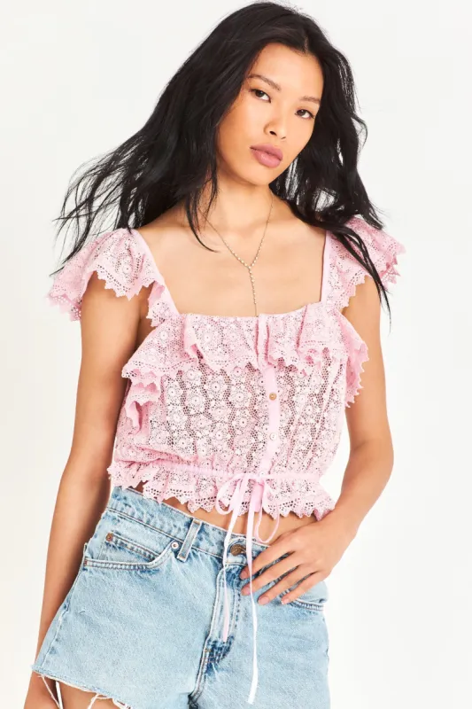 Mia Lace Top sold by LoveShackFancy