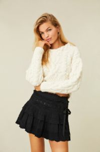 Ora Mini Skirt - BLACK sold by LoveShackFancy