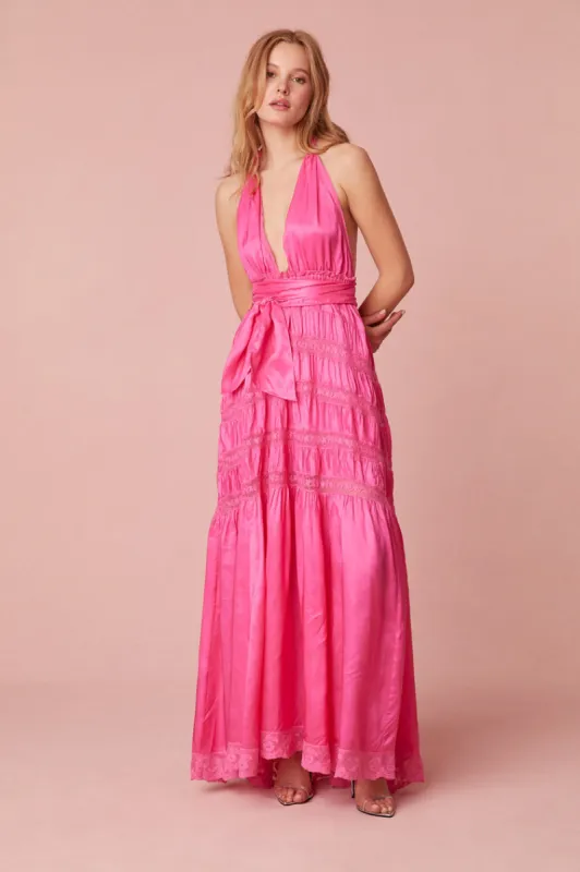 Vendima Halter Maxi Dress sold by LoveShackFancy