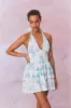 Deanna Halter Floral Eyelet Mini Dress sold by LoveShackFancy