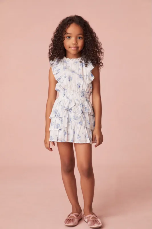 Girls Ruffle Blue Decker Dress sold by LoveShackFancy