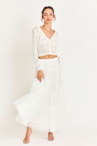 Mazel Maxi Skirt sold by LoveShackFancy