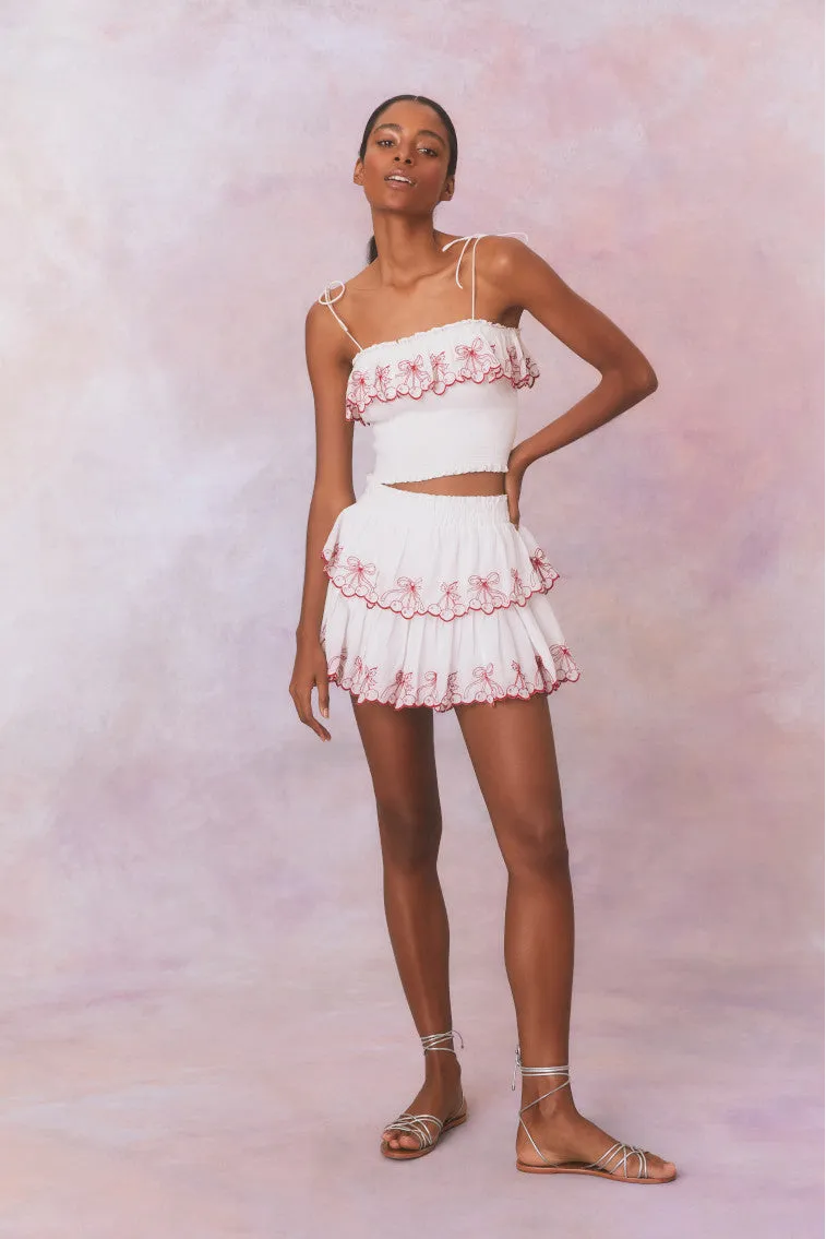 Amparo Embroidered Cotton Mini Skirt sold by LoveShackFancy product image thumbnail 3