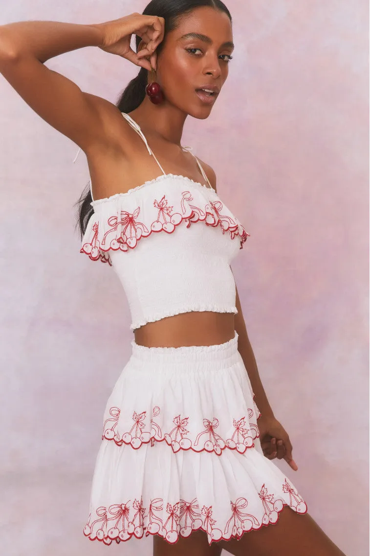 Amparo Embroidered Cotton Mini Skirt sold by LoveShackFancy product image thumbnail 4