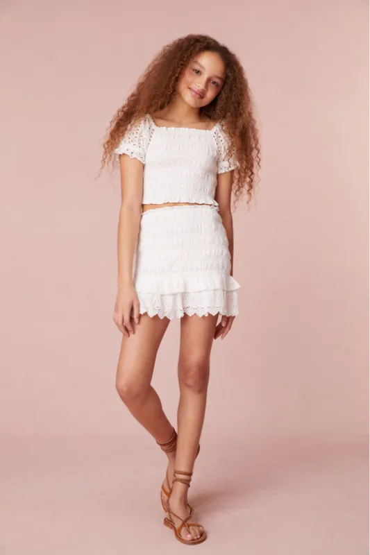Girls Renette Smocked Skirt made by LoveShackFancy