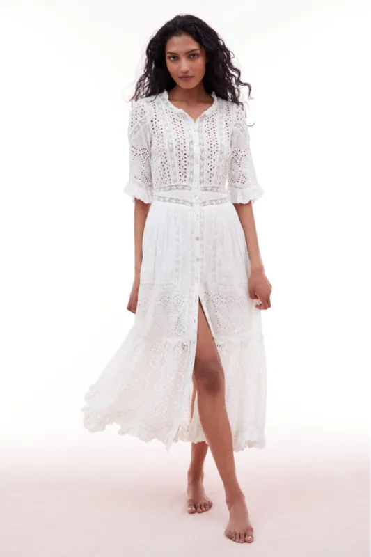 Botina Eyelet Midi Dress sold by LoveShackFancy
