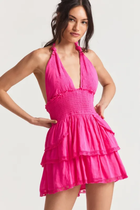 Deanna Halter Mini Dress sold by LoveShackFancy