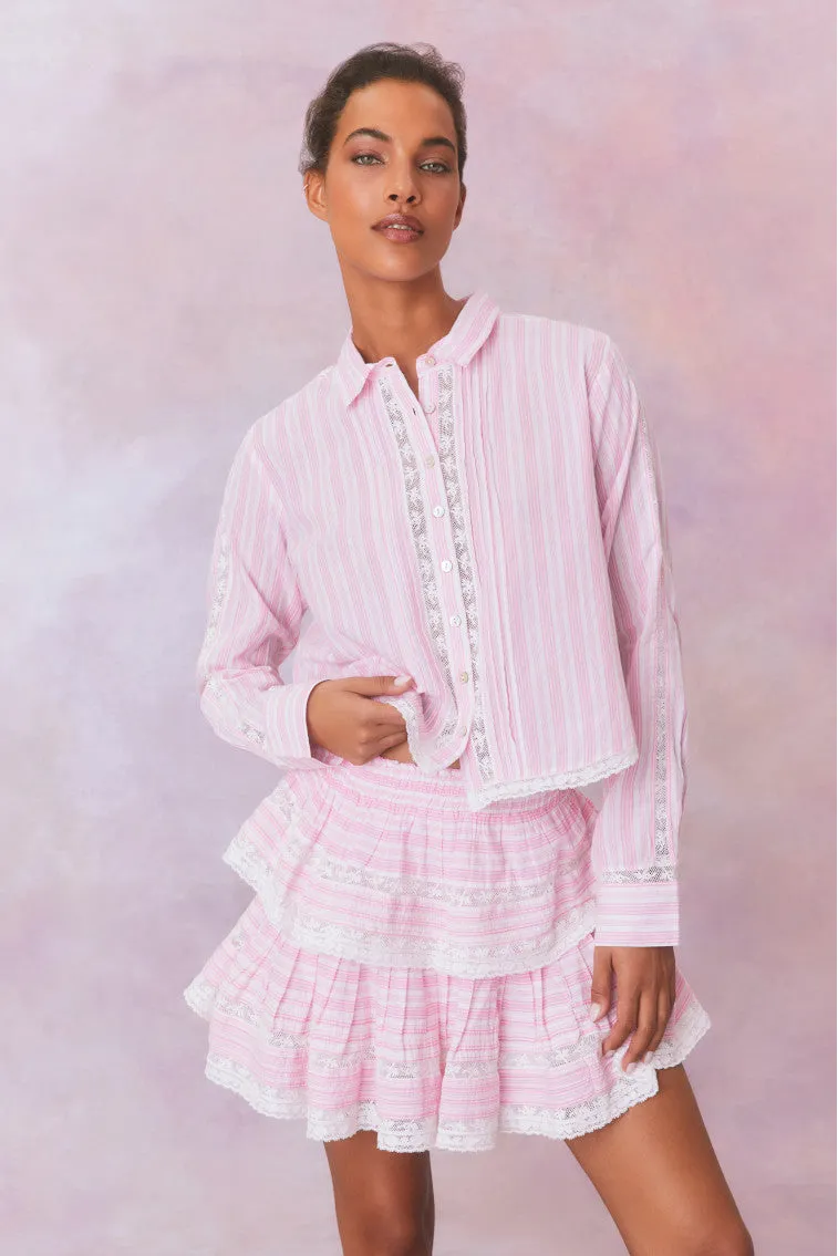 Rosaway Cotton Stripe Top-CAPTIVA PINK sold by LoveShackFancy