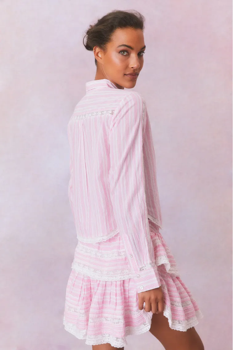 Rosaway Cotton Stripe Top-CAPTIVA PINK sold by LoveShackFancy product image thumbnail 5