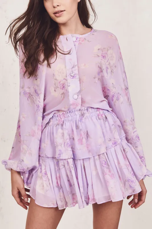 Watercolor Ruffle Mini Skirt sold by LoveShackFancy