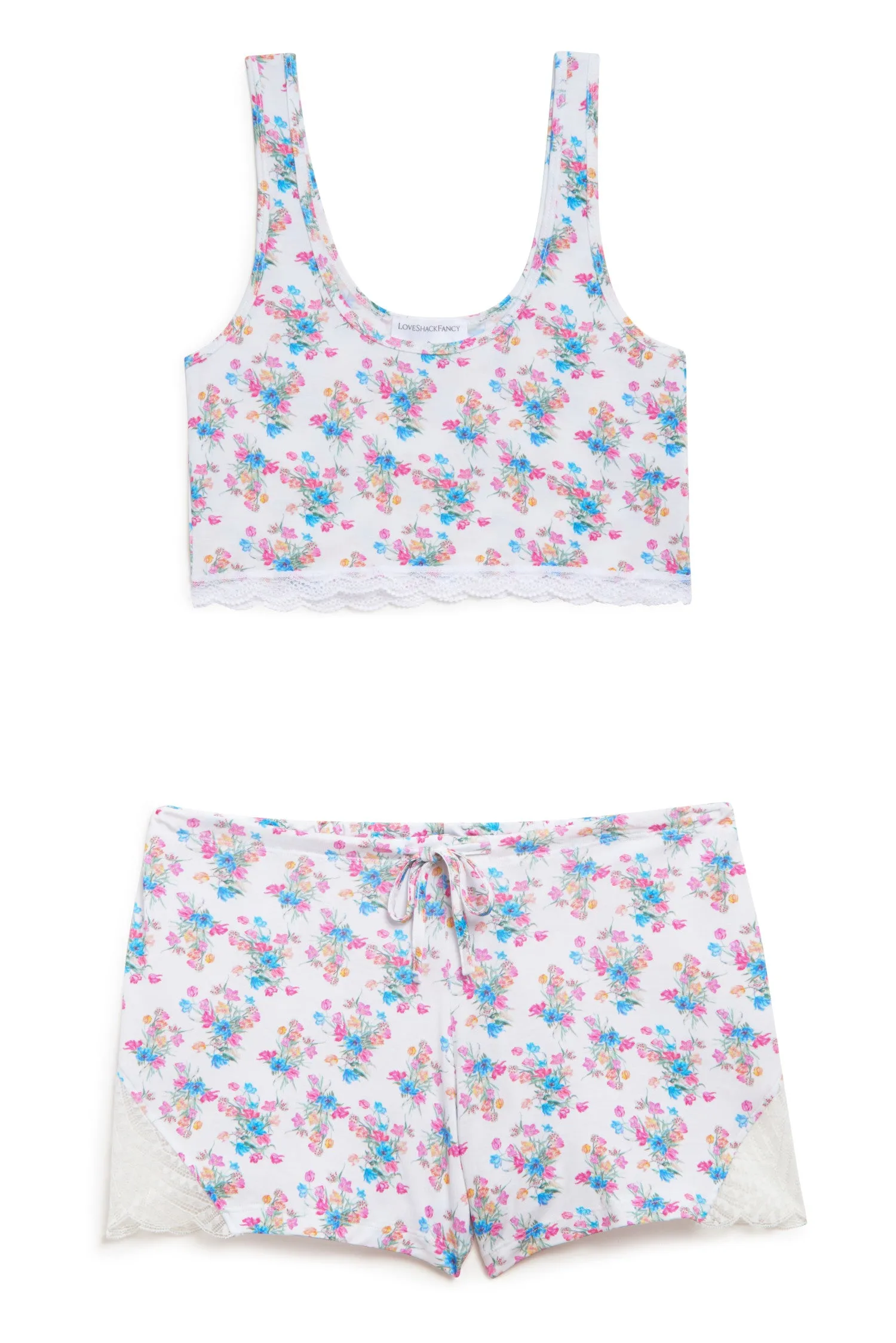 Cabbage Rose Bow Crop Top & Short Set sold by LoveShackFancy product image thumbnail 2
