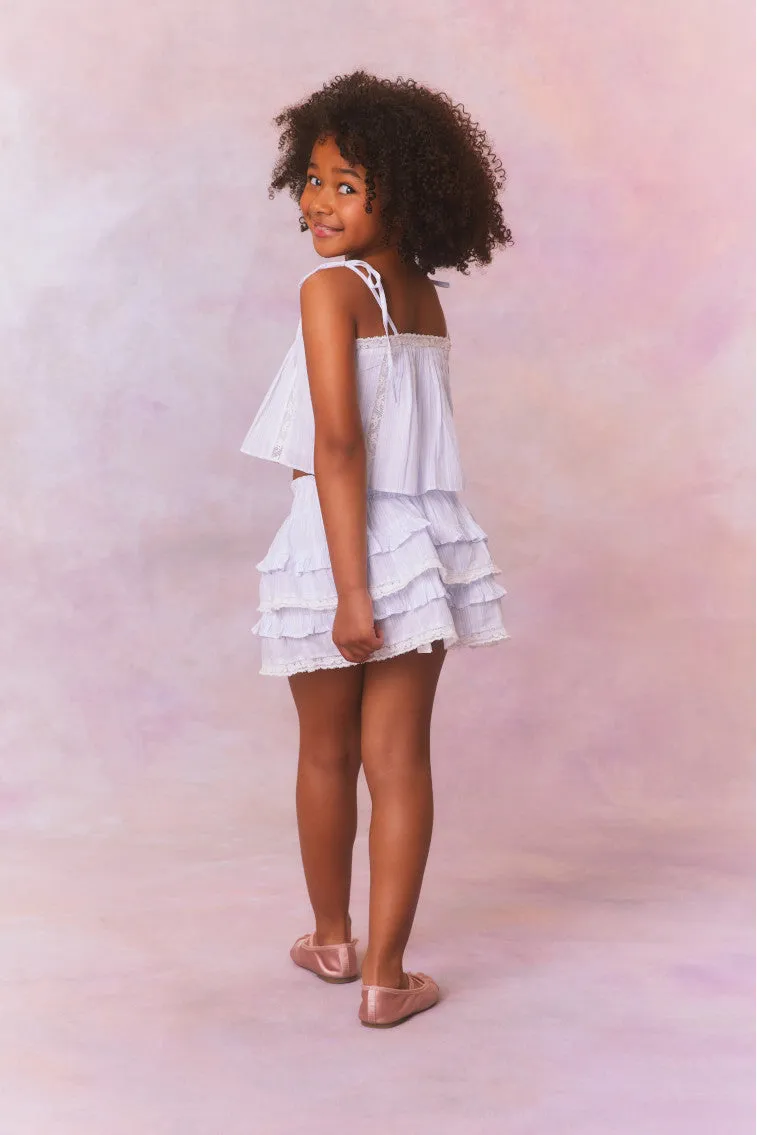 Girls Billie Cotton Stripe Skirt sold by LoveShackFancy product image thumbnail 5