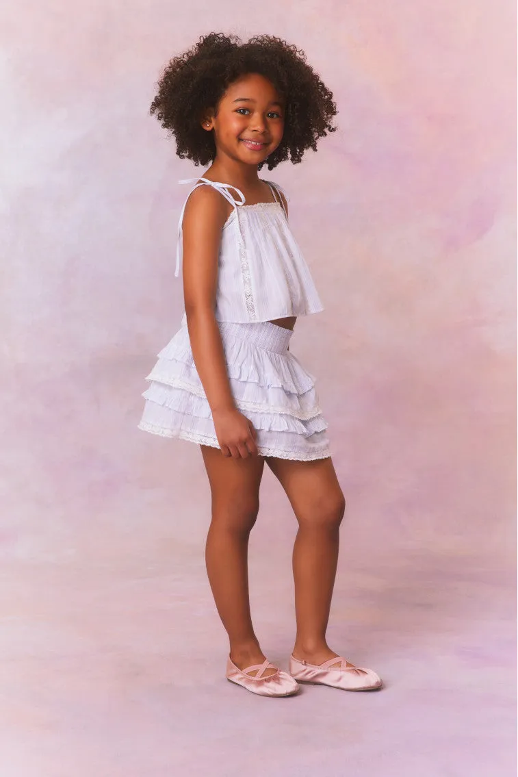 Girls Billie Cotton Stripe Skirt sold by LoveShackFancy product image thumbnail 2