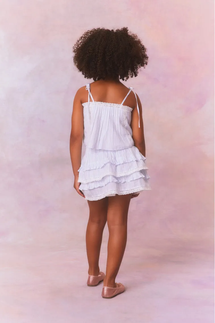 Girls Billie Cotton Stripe Skirt sold by LoveShackFancy product image thumbnail 4