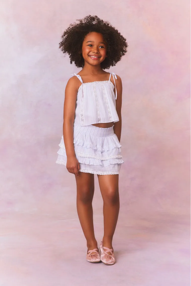 Girls Billie Cotton Stripe Skirt sold by LoveShackFancy product image thumbnail 3