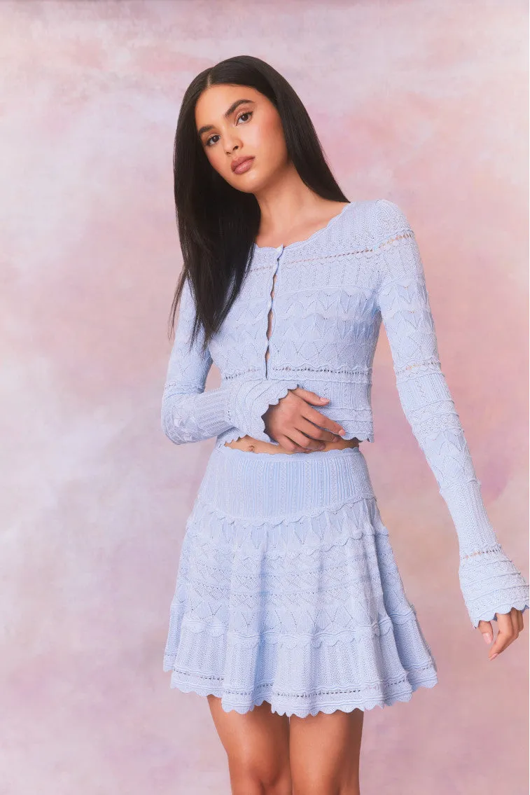 Colella Knitted Mini Skirt-MORNING TIDE sold by LoveShackFancy product image thumbnail 2