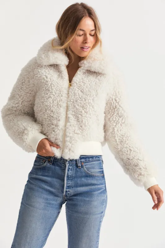 Morea Shearling Bomber sold by LoveShackFancy