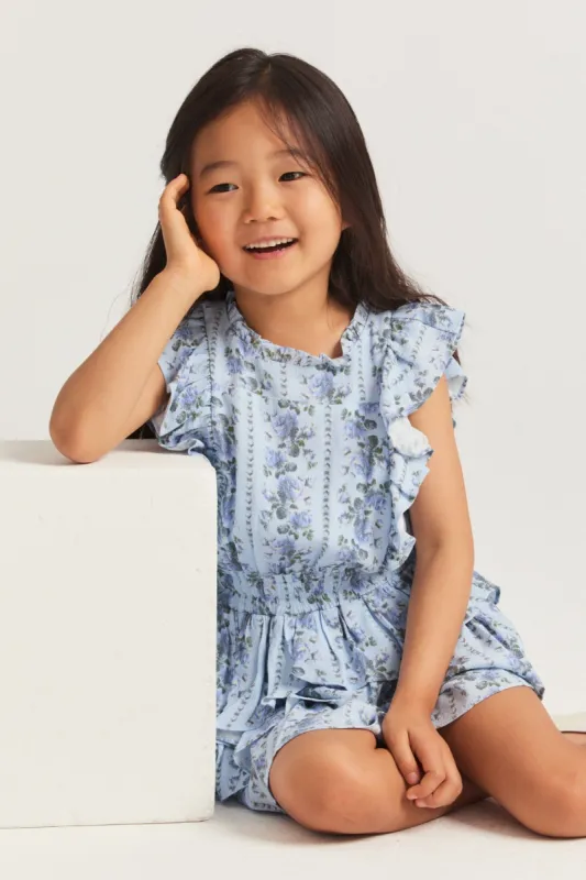 Girls Decker Dress - CERULEAN BLUE sold by LoveShackFancy