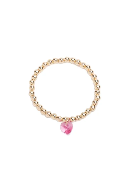 Alexa Leigh 5mm Crystal Heart Bracelet sold by LoveShackFancy
