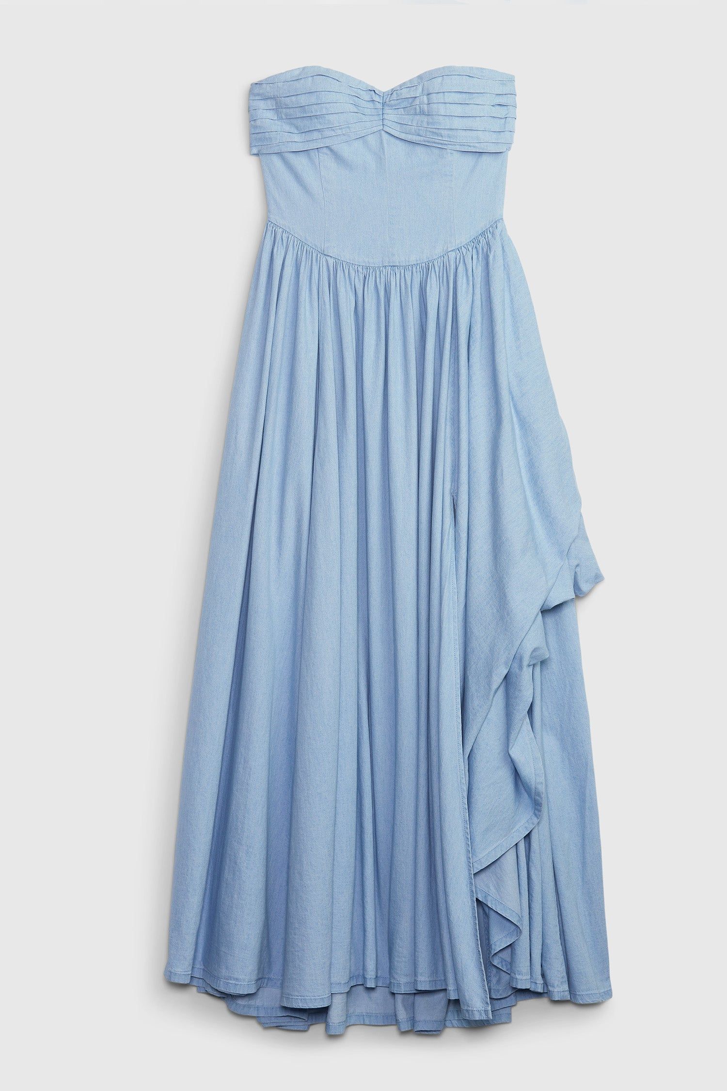 gap x loveshackfancy denim tiered maxi dress Gap x LoveShackFancy Denim Tiered Maxi Dress
