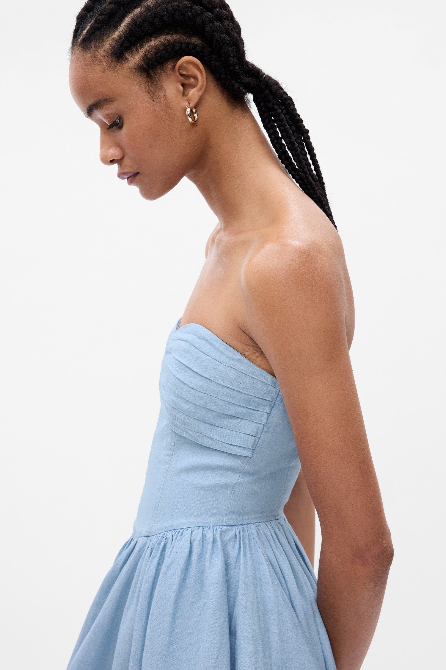 gap x loveshackfancy denim tiered maxi dress Gap x LoveShackFancy Denim Tiered Maxi Dress