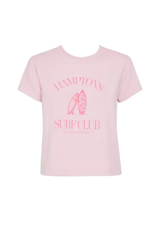 Lia City Graphic Tee- POWDER PINK HAMPTONS SURF CLUB made by LoveShackFancy