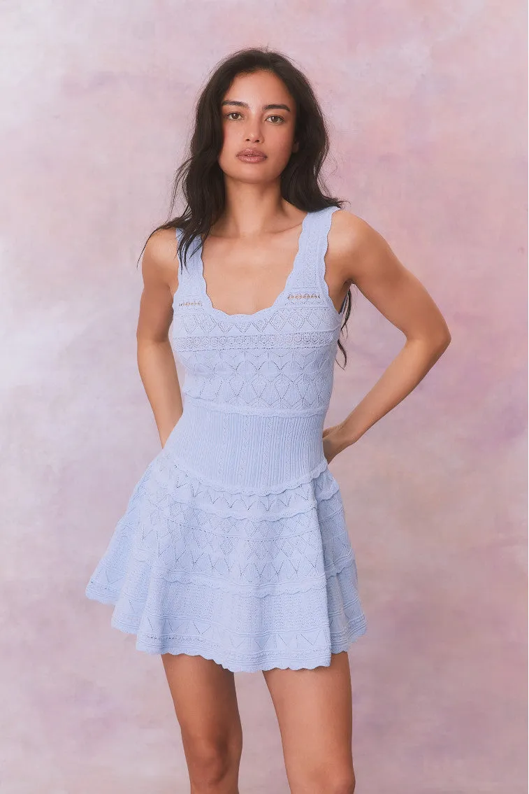 Ronelle Pointelle Scallop Mini Dress - MORNING TIDE sold by LoveShackFancy product image thumbnail 2