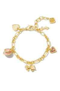 Kendra Scott x LoveShackFancy Gold Charm Bracelet in Pink Mix sold by LoveShackFancy
